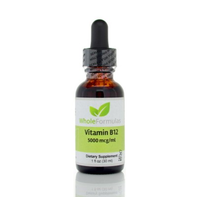 Whole Formulas B12 Drops 5000 mcg/ml Liquid Sublinqual, 1 oz.